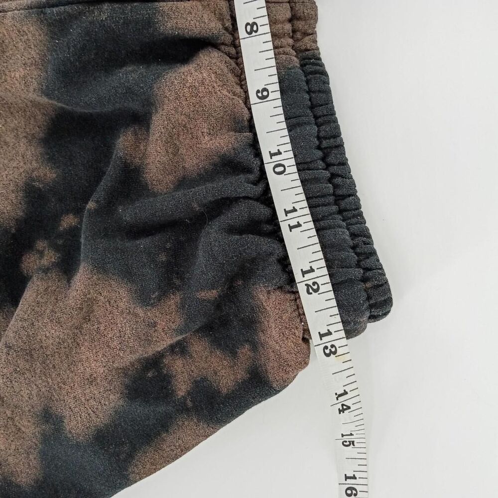 Artist Union Black & Brown Acid Wash Sweatshorts Skeleton Grunge Goth M - Picture 6 of 7